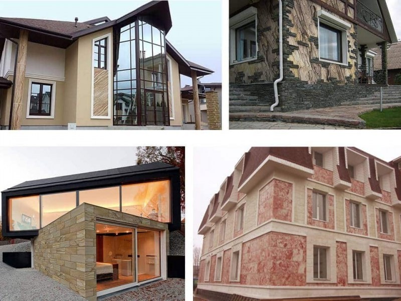 Облицовка фасада камнем – 30 наглядных примеров на фото домов