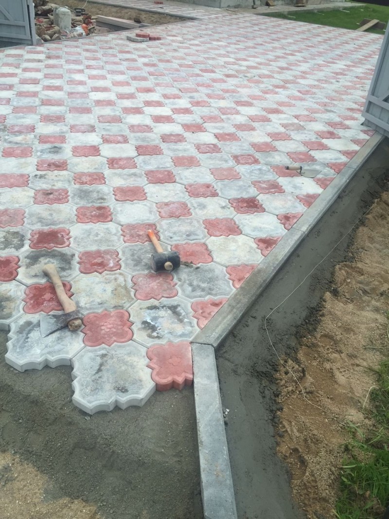 тротуарная плитка укладка своими руками на бетонное